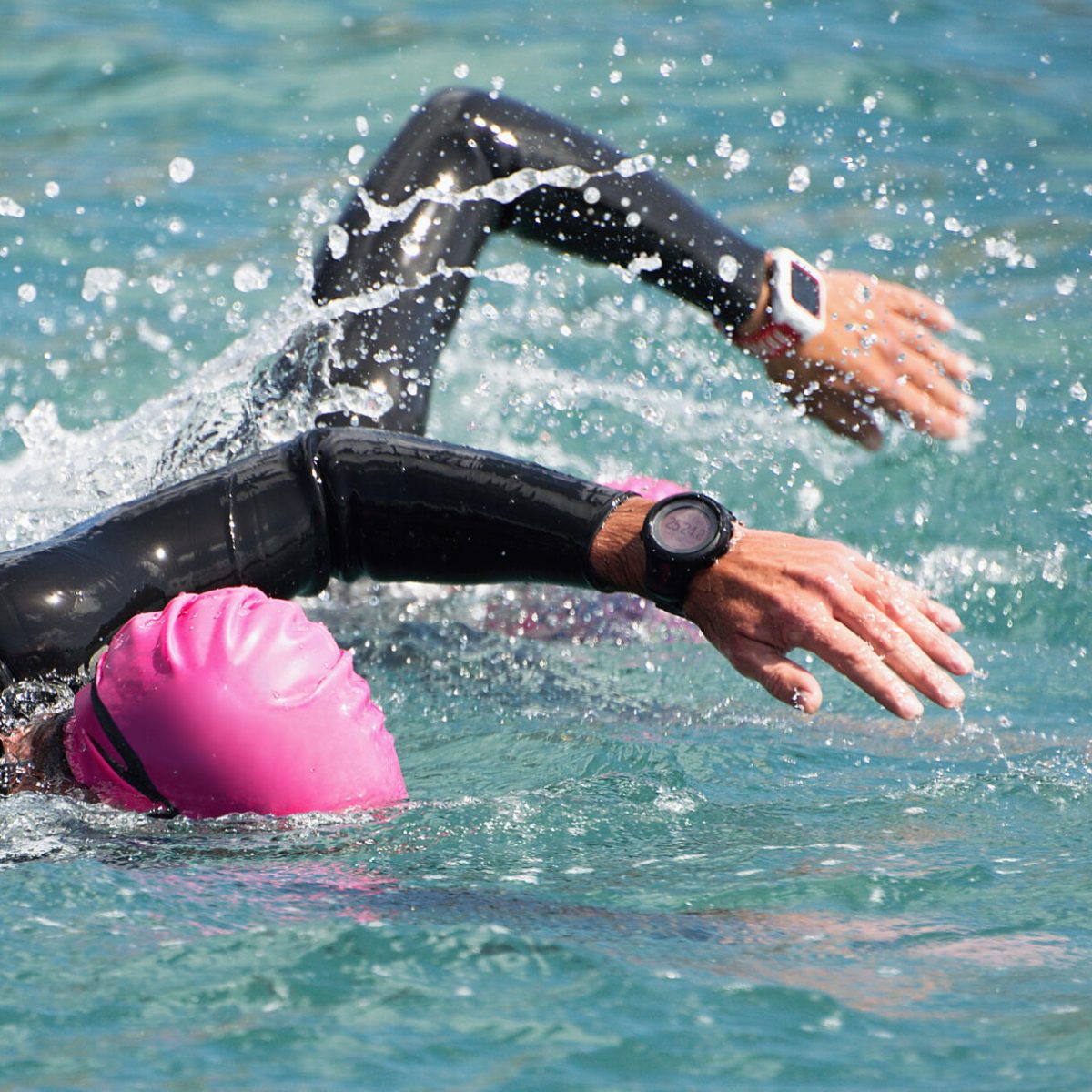 swimming in the sea